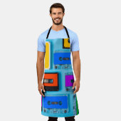Retro Cassette: Blue Background Collection Schürze (Getragen)