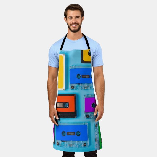 Retro Cassette: Blue Background Collection Schürze (Getragen)