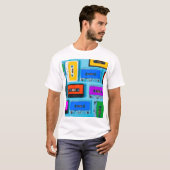 Retro Cassette: Blue Background Collection T-Shirt (Vorne ganz)