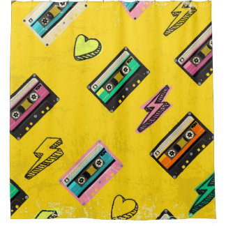 Retro Cassette: Design des Party der 80er Liebe Duschvorhang