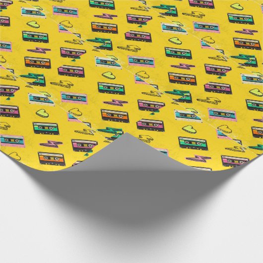 Retro Cassette: Design des Party der 80er Liebe Geschenkpapier (Ecke)
