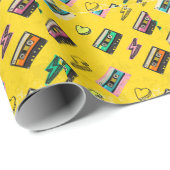 Retro Cassette: Design des Party der 80er Liebe Geschenkpapier (Rolleneckpunkt)