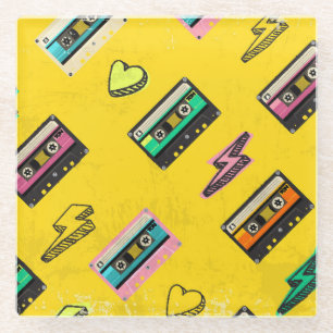 Retro Cassette: Design des Party der 80er Liebe Glasuntersetzer