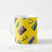 Retro Cassette: Design des Party der 80er Liebe Kaffeetasse (Vorderseite Links)