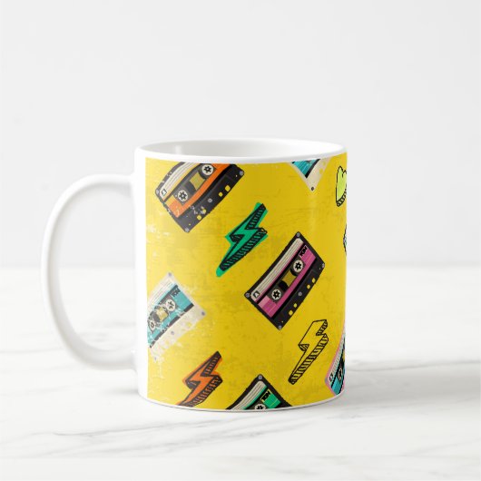 Retro Cassette: Design des Party der 80er Liebe Kaffeetasse (Links)
