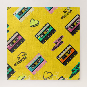 Retro Cassette: Design des Party der 80er Liebe Puzzle
