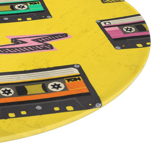 Retro Cassette: Design des Party der 80er Liebe Schneidebrett (Ecke)