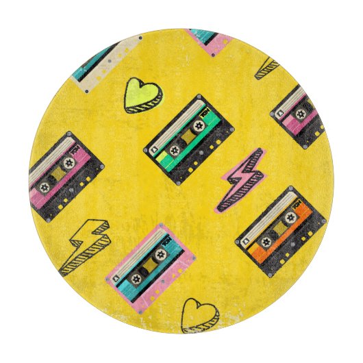 Retro Cassette: Design des Party der 80er Liebe Schneidebrett (Vorderseite)