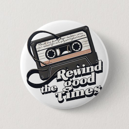 Retro Cassette Design für Nostalgie-Liebhaber Button (Vorderseite)
