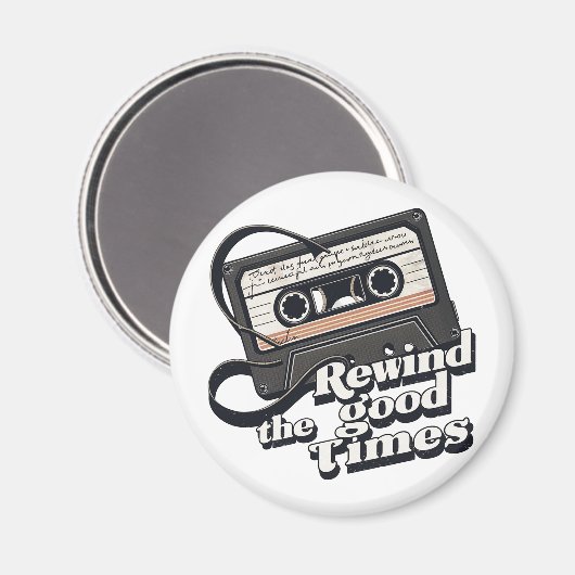 Retro Cassette Design für Nostalgie-Liebhaber Magnet (Vorderseite/Rückseite)