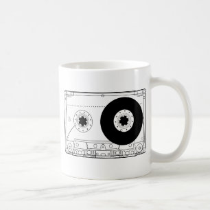 Retro-Cassette-Grafik-Vintage-T-Shirt Casette Kaffeetasse