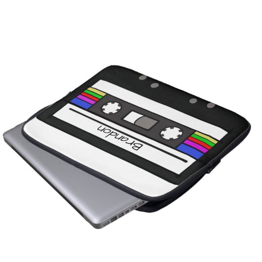 "Retro Cassette" Laptopschutzhülle (Vorne Knopf)