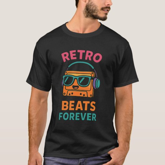 Retro Cassette Music Fun 80er Beats Forever T-Shirt (Vorderseite)