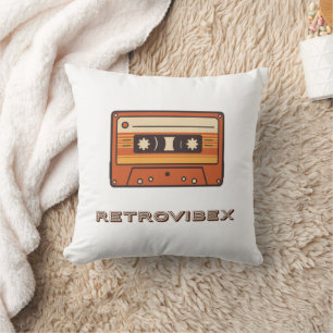 Retro Cassette Pillow - Vintage Musikdekoration Kissen