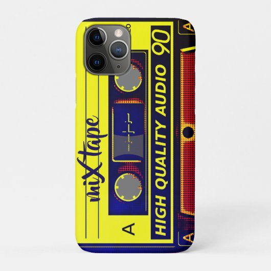 Retro Cassette - Pop Art iPhone Case (Rückseite)
