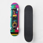 Retro Cassette Pop Art Skateboard (Vorderseite)