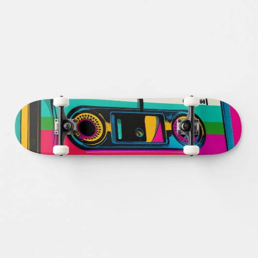 Retro Cassette Pop Art Skateboard (Horizontal)