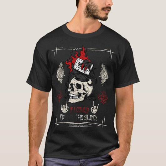 Retro Cassette Skull Rock T-Shirt (Vorderseite)