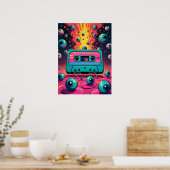 Retro Cassette Surreal Pop Art Poster (Küche)