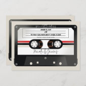 Retro Cassette Tape Beige Gray 80er Jahre 90er Hoc Einladung (Vorne/Hinten)