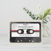 Retro Cassette Tape Beige Gray 80er Jahre 90er Hoc Einladung (Stehend Vorderseite)