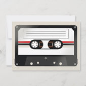 Retro Cassette Tape Beige Gray 80er Jahre 90er Hoc Einladung (Rückseite)