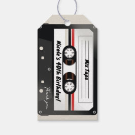 Retro Cassette Tape Beige Gray 90er Geburtstagspar Geschenkanhänger