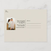 Retro Cassette Tape Beige Gray 90er Save the Date Ankündigungspostkarte (Rückseite)