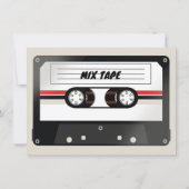 Retro Cassette Tape Beige Gray 90er Verlobung Einladung (Rückseite)
