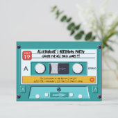 Retro Cassette Tape Geburtstagsaufruf Einladung (Stehend Vorderseite)