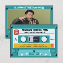 Retro Cassette Tape Geburtstagsaufruf