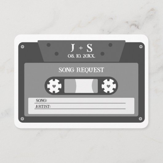 Retro Cassette Tape Mix Song Anfrage UAWG Begleitkarte (Vorderseite)