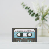 Retro Cassette Tape Music Blue Visitenkarte (Stehend Vorderseite)