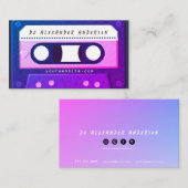 Retro Cassette Tape Music DJ Business Card Visitenkarte (Vorne/Hinten)