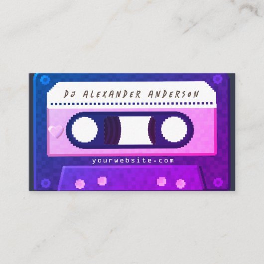 Retro Cassette Tape Music DJ Business Card Visitenkarte (Vorderseite)
