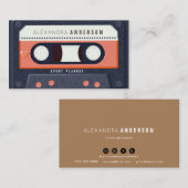 Retro Cassette Tape Music Red Business Card Visitenkarte (Vorne/Hinten)