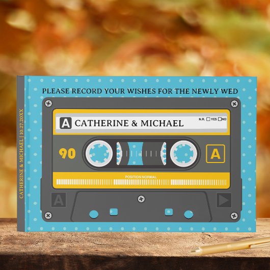 Retro Cassette Tape Musical Fun Pop Art Wedding Gästebuch
