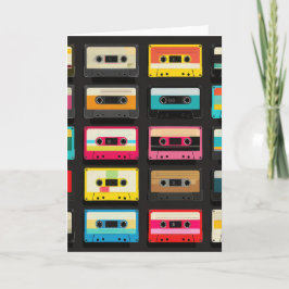 Retro Cassette Tape Pattern – Vintage Music Karte