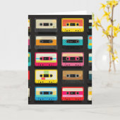 Retro Cassette Tape Pattern – Vintage Music Karte (Gelbe Blume)