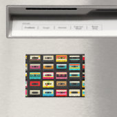 Retro Cassette Tape Pattern – Vintage Music  Magnet (In Situ (Geschirrspüler))