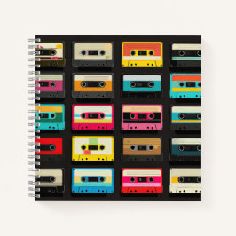 Retro Cassette Tape Pattern – Vintage Music Notizblock