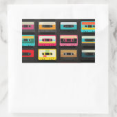 Retro Cassette Tape Pattern – Vintage Music  Rechteckiger Aufkleber (Tasche)