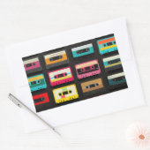 Retro Cassette Tape Pattern – Vintage Music  Rechteckiger Aufkleber (Umschlag)