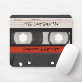 Retro Cassette Tape Red Black Mousepad