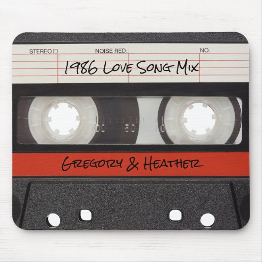 Retro Cassette Tape Red Black Mousepad (Vorne)