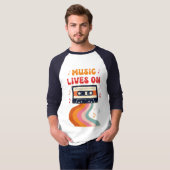 Retro Cassette Tape Shirt - Musik lebt auf Vintag (Vorne ganz)