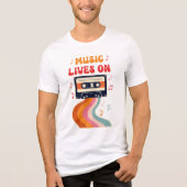 Retro Cassette Tape Shirt - Musik lebt auf Vintag (Vorderseite)