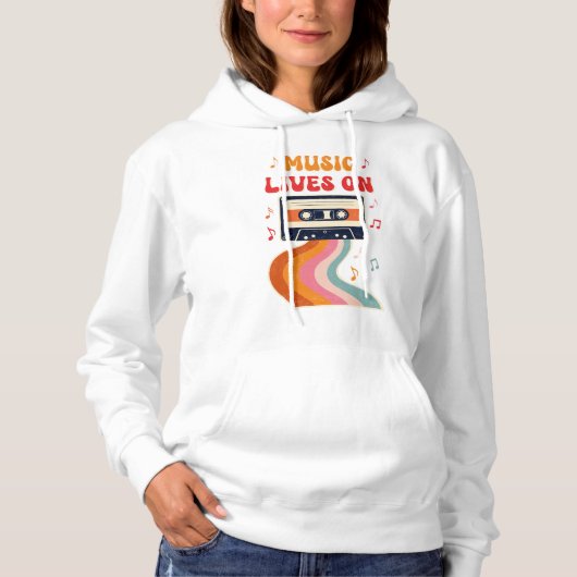 Retro Cassette Tape Shirt - Musik lebt auf Vintag (Vorderseite)