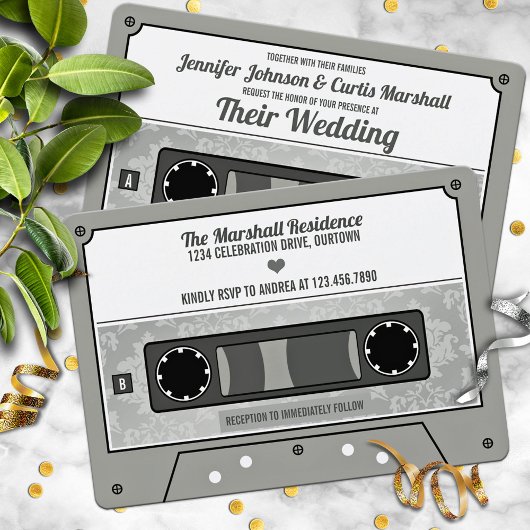 Retro Cassette Tape Wedding Einladung