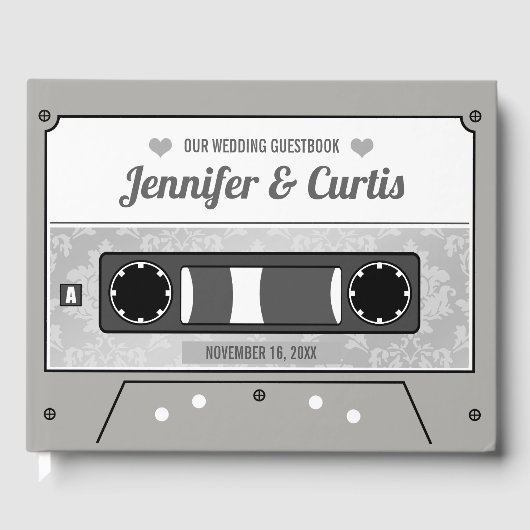Retro Cassette Tape Wedding Gästebuch (Vorderseite)